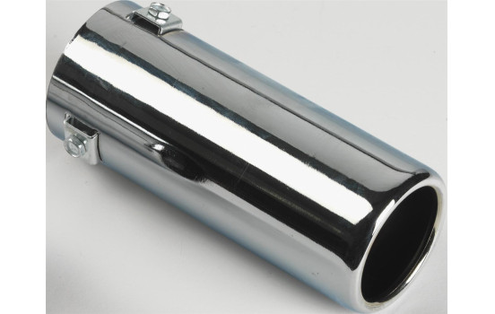 Embellecedor de escape de acero/cromo - redondo 70 mm - longitud 170 mm - conexión 35-57 mm