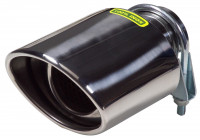 Embellecedor de escape de acero inoxidable - ovalado 117x85mm - longitud 178mm - conexión 45-64mm