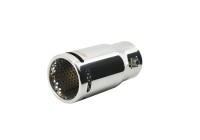 Embellecedor de escape redondo Simoni Racing de acero inoxidable - Ø76 x L130 mm - Montaje 41-64 mm