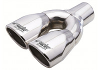 Embellecedor de escape Simoni Racing doble ovalado/inclinado de acero inoxidable - 86 x 63 x L235 mm - Montaje -> 34 