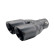 Embellecedor de escape Simoni Racing doble redondo/inclinado de acero inoxidable negro - Ø2 x 76 x L240 mm - Montaje 34