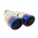 Embellecedor de escape Simoni Racing doble redondo/inclinado de acero inoxidable/titanio - 76 x L230 mm - Montaje -37-&g, Miniatura 3