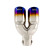 Embellecedor de escape Simoni Racing doble redondo/inclinado de acero inoxidable/titanio - 76 x L230 mm - Montaje -37-&g, Miniatura 4