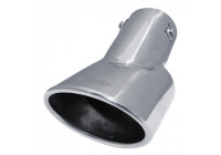 Embellecedor de escape Simoni Racing ovalado de acero inoxidable - 116 x 86 x L180 mm - Montaje 46->74 mm