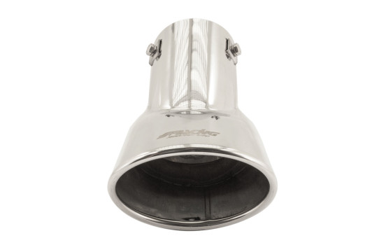 Embellecedor de escape Simoni Racing ovalado de acero inoxidable - 116 x 86 x L180 mm - Montaje 46->74 mm, Imagen 2