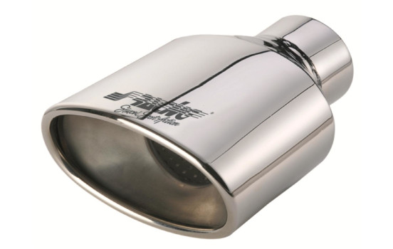 Embellecedor de escape Simoni Racing ovalado de acero inoxidable - 135 x 85 x L185 mm - Montaje -> 60 mm