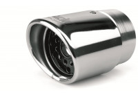 Embellecedor de escape Simoni Racing ovalado/inclinado de acero inoxidable - 88 x 82 - Longitud 125 mm - Montaje 74 mm