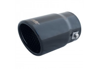 Embellecedor de escape Simoni Racing ovalado/inclinado - Negro - 76 x 80 x L128 mm - Montaje -> 68 mm