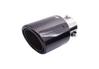 Embellecedor de escape Simoni Racing redondo/inclinado, carbono brillante - 102 x L180 mm - Montaje 38-63 mm
