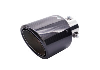 Embellecedor de escape Simoni Racing redondo/inclinado, carbono brillante - 114 x 185 mm - Montaje 38-63 mm