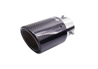 Embellecedor de escape Simoni Racing redondo/inclinado, carbono brillante - 89 x 170 mm - Montaje 38-63 mm