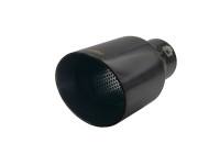 Embellecedor de escape Simoni Racing redondo/inclinado de acero inoxidable negro - Ø102 x L210 mm - Montaje 38->63 m