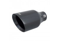 Embellecedor de escape Simoni Racing redondo/inclinado de acero inoxidable negro - Ø115 x L210 mm - Montaje 38-63 mm