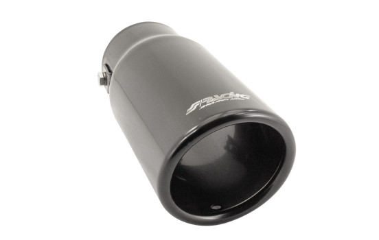 Embellecedor de escape Simoni Racing redondo/inclinado de acero inoxidable negro - Ø76 x L180 mm - Montaje ->64 mm, Imagen 3