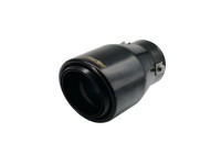Embellecedor de escape Simoni Racing redondo/inclinado de acero inoxidable negro - Ø90 x L150 mm - Montaje 39->64 mm