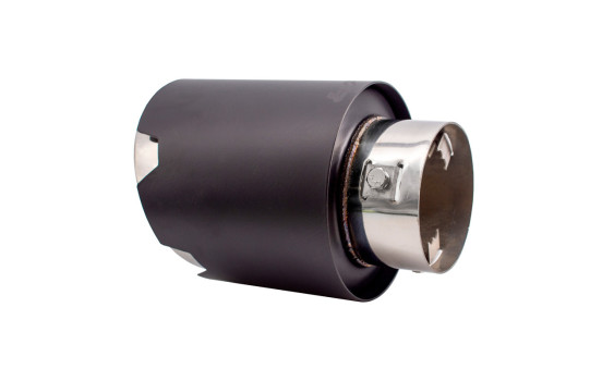Embellecedor de escape Simoni Racing redondo/inclinado negro mate + acero inoxidable - Ø116 x L170 mm - Montaje 42-74 m, Imagen 4