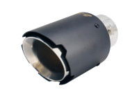Embellecedor de escape Simoni Racing redondo/inclinado negro mate + acero inoxidable - Ø89xL152mm - Montaje ->35-62m