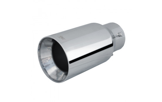 Embellecedor de escape Simoni Racing redondo/recto de acero inoxidable - Ø90xL185mm - Montaje 34-59mm