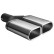 Embellecedor de escape Ulter Sport - Doble óvalo 110x65 mm - Longitud 200 mm - Montaje ->50 mm - Acero inoxidable