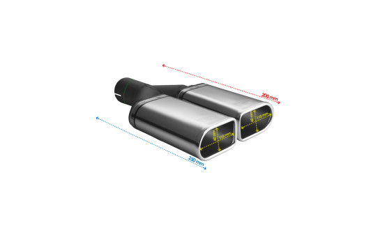 Embellecedor de escape Ulter Sport - Doble óvalo 110x65 mm - Longitud 200 mm - Montaje ->50 mm - Acero inoxidable, Imagen 3