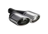 Embellecedor de escape Ulter Sport - Doble óvalo 120x80 mm en ángulo - Longitud 250 mm - Montaje ->50 mm - Acero in