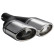 Embellecedor de escape Ulter Sport - Doble óvalo 120x80 mm en ángulo - Longitud 250 mm - Montaje ->50 mm - Acero in