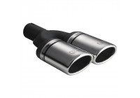 Embellecedor de escape Ulter Sport - Doble óvalo 95x65 mm en ángulo - Longitud 200 mm - Montaje ->50 mm - Acero ino
