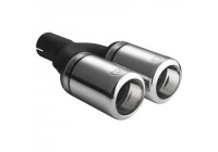 Embellecedor de escape Ulter Sport - Doble redondo, 80 mm, borde grande - Longitud 200 mm - Montaje ->50 mm - Acero i