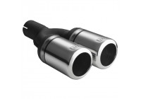 Embellecedor de escape Ulter Sport - Doble redondo, 80 mm, borde grande - Longitud 200 mm - Montaje ->50 mm - Acero i