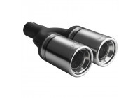 Embellecedor de escape Ulter Sport - Doble redondo 80 mm - Longitud 160 mm - Montaje ->50 mm - Acero inoxidable