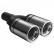 Embellecedor de escape Ulter Sport - Doble redondo 80 mm - Longitud 160 mm - Montaje ->50 mm - Acero inoxidable