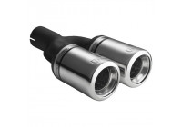 Embellecedor de escape Ulter Sport - Doble redondo 80 mm Tipo 2 - Longitud 200 mm - Montaje ->50 mm - Acero inoxidabl