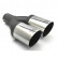 Embellecedor de escape Ulter Sport - Doble redondo, 90 mm, en ángulo - Longitud 290 mm - Montaje -> 50 mm - Acero in