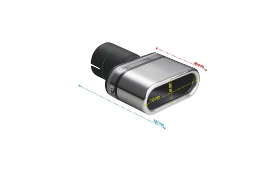 Embellecedor de escape Ulter Sport - Ovalado 110x45 mm - Longitud 80 mm - Montaje ->50 mm - Acero inoxidable, Imagen 2