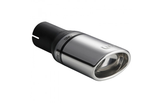 Embellecedor de escape Ulter Sport - Ovalado 95x65 mm en ángulo - Longitud 200 mm - Montaje ->50 mm - Acero inoxidab