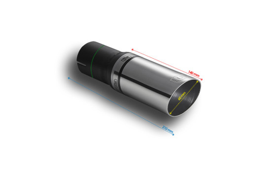 Embellecedor de escape Ulter Sport - Redondo, 60 mm, en ángulo - Longitud 140 mm - Montaje ->50 mm - Acero inoxidabl, Imagen 3