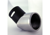 Punta de escape de acero inoxidable - redonda 90 mm - ajustable - conexión 50-70 mm