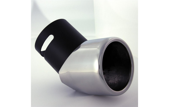 Punta de escape de acero inoxidable - redonda 90 mm - ajustable - conexión 50-70 mm