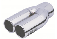 Punta de escape Simoni Racing doble redonda de acero inoxidable - Diámetro 63 - Longitud 220 mm - Montaje 60 mm