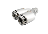 Punta de escape Simoni Racing doble redonda de acero inoxidable - Diseño de motor a reacción de titanio 185x88xL245mm 