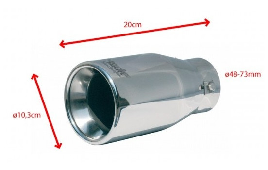 Punta de escape Simoni Racing redonda de acero inoxidable - Diámetro 100 - Longitud 200 mm - Montaje 48 - 73 mm, Imagen 2