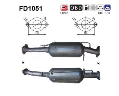 Filtro de partículas diésel FD1051