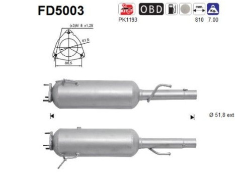 Filtro de partículas diésel FD5003