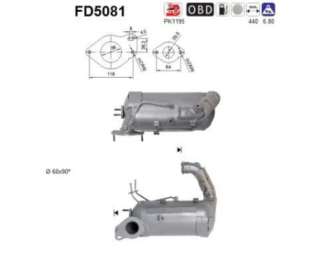 Filtro de partículas diésel FD5081