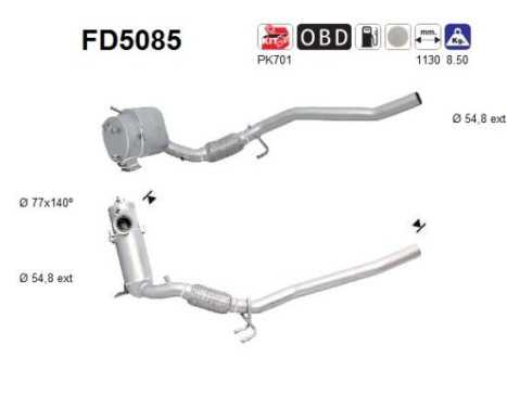 Filtro de partículas diésel FD5085