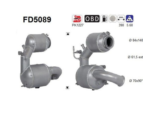 Filtro de partículas diésel FD5089