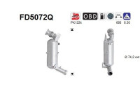 Filtro de partículas diésel, sistema de escape FD5072Q