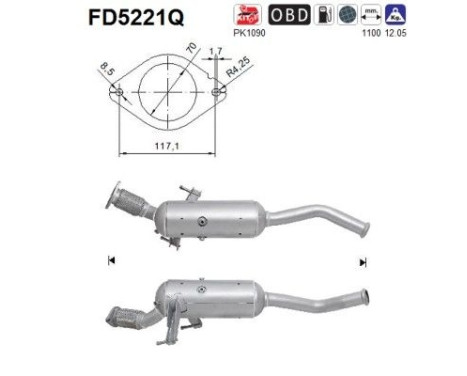 Filtro de partículas diésel, sistema de escape FD5221Q