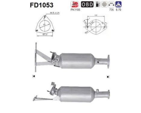 Filtro de partículas diésel FD1053