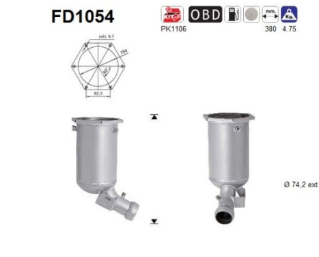 Filtro de partículas diésel FD1054